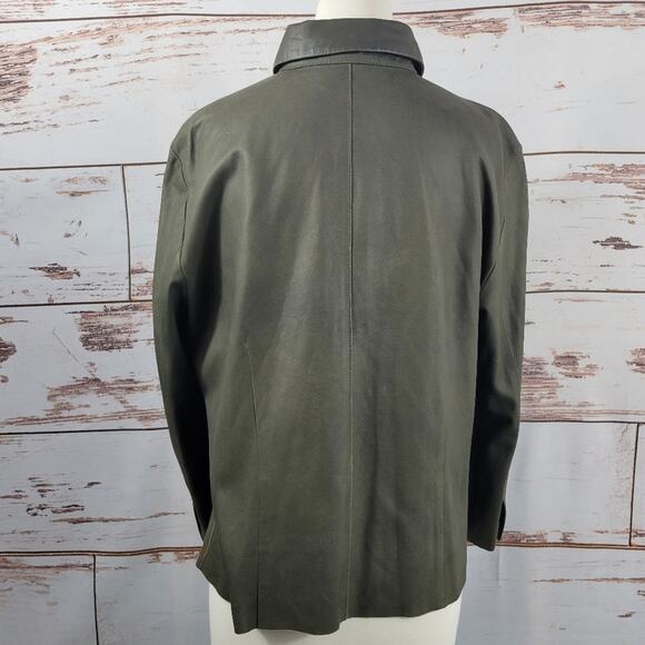 Yansi Fugel Leather Button Up Shirt Green Size XL - Picture 3 of 8